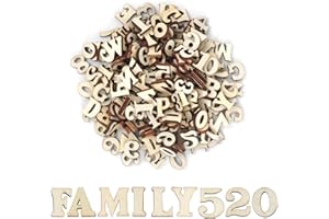 DBTW Lot de 204 lettres de A à Z en bois - Lettres et chiffres en bois naturel pour travaux manuels, décorations - Chiffres en bois naturel de 0 à 9 pour décoration et apprentissage précoce