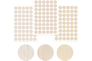 WORAHROE Pegatinas autoadhesivas para agujeros de tornillo, 162 unidades, 3 hojas, 21 mm con textura de madera, feo agujero de tornillo para tapas de rosca, cubiertas, madera, armario, muebles, armario (crema)