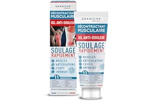 GRANIONS - Décontractant Musculaire Gel Anti-Douleur - Soulage rapidement douleurs articulaires, musculaires et post-traumatiques - Camphre, Musculaire, Poivrée, Romarin, Bleu, 100 ml