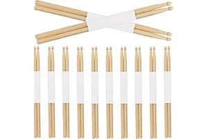 MUKCHAP 12 Pairs Maple Wood Drum Sticks for Drumming, Practice & Performance