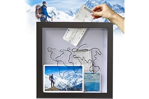 PICKONA 3D Bilderrahmen zum Befüllen 30x30 cm - Objektrahmen Shadow Box mit Acryl Transparent Fenster, 3D Bilder zum Befüllen mit Zustellport, Fotos, Flugtickets, DIY handgefertigte Artikel Füller
