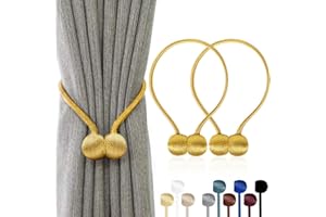 TOPHOMER tenda magnetici, 10 colori, per soggiorno, camera da letto, bagno e sala da pranzo, adatti anche per tende da doccia (oro)