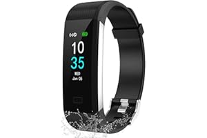 LEBEXY Bransoletka fitness, wodoszczelna IP68, zegarek fitness, smartwatch, krokomierz, monitor aktywności, licznik kalorii, zegarek sportowy, wbudowany GPS, wersja S2
