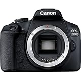Canon EOS 2000D Spiegelreflexkamera Gehäuse (24,1 MP, DIGIC 4+, 7,5 cm (3,0 Zoll) LCD, Full-HD, WIFI, APS-C CMOS-Sensor), sch
