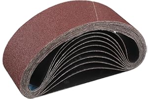 STEBRUAM Bandas de Lija 75x 533 mm,10piezas 60 grano Para Lijadora de Banda