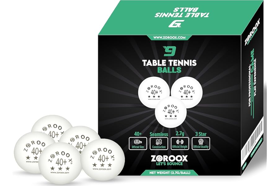 ZOROOX High-Performance 3-Star Table Tennis Balls - Pack of | 9, 18, 36 or 72 | Orange or White | 40+ ABS Competition Grade Ping Pong Balls