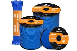Abma Cord Paracord 550 4mm Cuerda Paracord de Nylon Tipo III Cuerda de Paracaídas 7 Hebras Cuerda para Exteriores Cuerda de Supervivencia Cuerda para Todo Uso - MAX. 250 kg (550 lbs) - 15m, 30m, 50m
