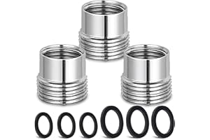 3 pcs Faucet Adapter Kit, CNYMANY Extended Female G1/2 to Male G3/4 Kitchen Aerator Adapter Set Sink Faucet Adapter Connecting Garden Hose Water Filter Standard Hose via Diverter