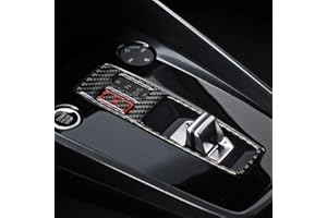 BETTERHUMZ Karbonfaser-Schaltknauf-Rahmenabdeckung, kompatibel mit Audi A3 8Y S3 RS3 Sportback 2021–2025, Auto Mittelkonsole Schalthebel Panel Aufkleber Innenraum Tuning Zubehör (schwarz)