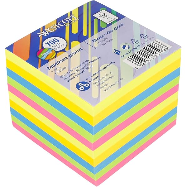 Idena 11198 Notepad 9 X 9 Cm, 700 Loose Notepads Made Of FSC Mix Paper 75 G/m² In 4 Colours - View #4