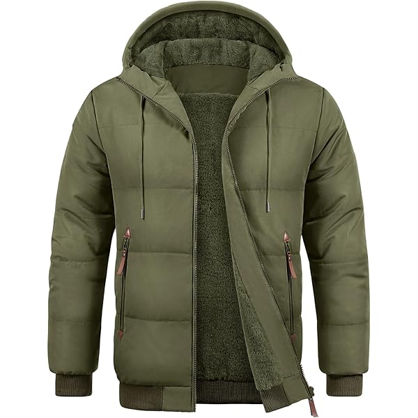 Xnova Lange winterjas voor heren, gevoerd, met capuchon, robuust, warm, casual, winddicht, met zakken, Blauw 02, L