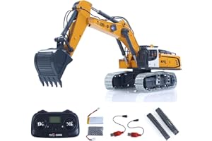 TOUCAN RC HOBBY YINGONG 1:50 RC Excavadora K970 Máquina de construcción Control Remoto Excavadora Eléctrica Pala Metal Cadenas Luz Sonido RTR Batería