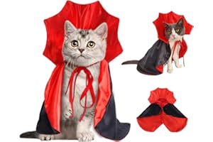 XIMISHOP Halloween Katzen Kleidung Umhang Kostüm Katze und Hund Cosplay Vampir Zubehör Halloween Teufel Cape Mantel Kostüm Für Haustier
