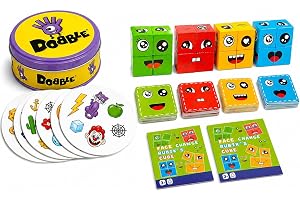 Kids Game Combo Pack Visual Card Game + Crazy Face Puzzle Brain Development & Family Fun Set Fast Reflex & Creative Thinking Toys Travel Friendly Gift for Kids (3+ Years)