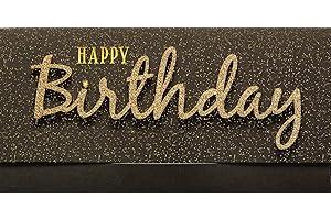 Perleberg Geburtstagskarte Lettering Surprise - Happy Birthday, schwarzgold - 11 x 22 cm
