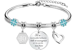 HEYEJET Cadeaux d'Anniversaire pour femmes Bracelet 10ème - 25ème 30ème 35ème 40ème Cadeaux d'Anniversaire pour Fille Nièce Sœur Amie Adolescente Filles Maman Tante Grand-mère