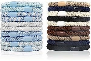CELIODD 20 Stück Knekki Haargummi Armband Elastic Haargummi Geflochten, Hair Ties Zopfgummis Damen Stilvoll Und Schlicht Mehrfarbiges Haarband, für Dickes Haar Keine Beschädigung Keine Falten Haargummis