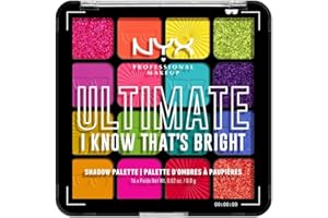 NYX Professional Makeup Paleta de Sombras de Ojos Ultimate Shadow Palette, 16 sombras ultra-pigmentada, Larga duración, Fórmula Vegana, I Know That'S Bright