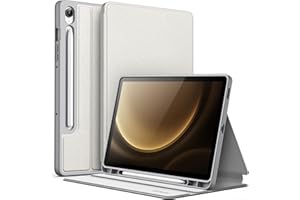 JETech Etui dla Samsung Galaxy Tab S10 Lite / S10 FE / S9 FE 10,9 Cala z S Pen Uchwytem, Slim Folio Stojak Ochronny Tabletu Case, Wiele Kąta Widzenia Oglądanie (Srebrny)