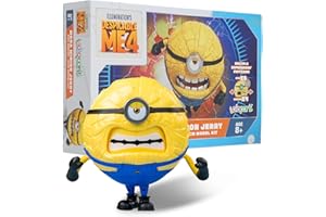 YOLOPARK Minions Despicable Me 4 Toys, 4.7 Inch Mega Jerry Action Figures,3 Interchangeable Expressions and 360-degree Rotatable Body Minion Model Kits,Gifts for Kids Ages 8 Years & Older