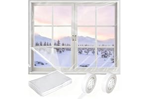 BENBENGO Thermo Cover Fenster,Fenster-Isolierfolie 1.6m X 11m,Fenster Isolierung Gegen Kälte,Transparente Isolierfolie zur Wärmedämmung an Fenstern,Thermofolie Fenster Gegen Kälte