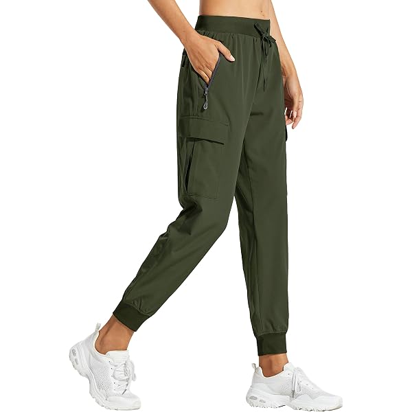 Haowind Women's Joggers With Pockets - Army Green XL, Elastic Waist, Moisture-Wicking Workout & Lounge Pants - View #6