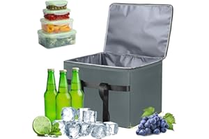 HEMIRO Borsa Frigo Pieghevole Grande da 38 Litri, Borsa Termica, Sacchetto Termico, Contiene 20 kg, Perfetta per Borse Isolate, Borse per la Spesa, Borse da Picnic, Viaggi all'aperto