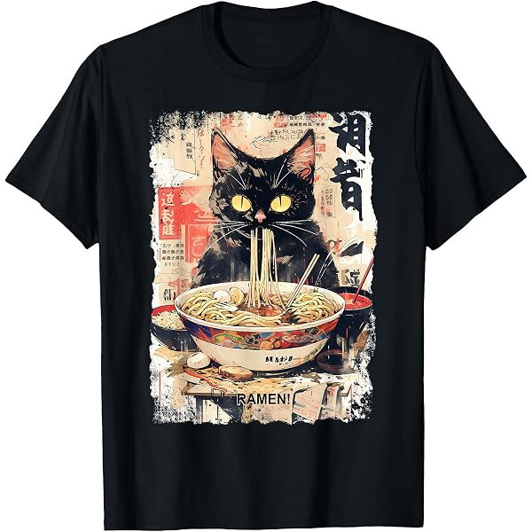 Ukiyo-e Samurai Cat Langarmshirt - Japanisches Design Mit Tintenkunst, Kawaii Katzen-Krieger, Für Anime- & Japan-Fans