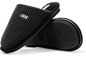 JOMIX Męskie kapcie zimowe pikowane miękkie tkaniny podobne wygodne ręczniki dla domu na relaks komfort