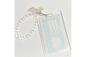 OUBFUUY Kpop Photocard Holder, Kpop Cardholder Plastic Cover Holder Decorative Stickers for Photocards with Clear cute bear Keychain - A