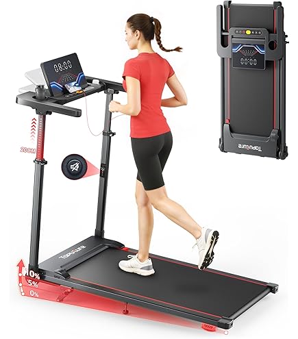 Toputure Walking Pad Treadmill For Home, 9% Incline Under Desk Treadmill, 2.5HP Walking Running Machine With Magnetic Remote Bluetooth App Control, 100x40cm Belt, LED Display,12 Sports Modes