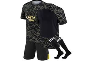 NileMAll Páris Maillot PSG Enfant de Football 22/23 Soccer Jersey, Maillot Domicile/Extérieur, Ensemble PSG Enfant et Adultes, Garçon Vêtements de Football avec Chaussette