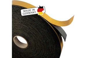 THE FELT STORE Cinta de fieltro autoadhesiva de 20 mm de ancho, 1,5 mm de grosor, 5 m de largo, color negro, versátil tira de fieltro de lana natural e ideal como cinta de sellado para ventanas y puertas