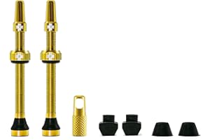 MUC OFF Muc-Off 1066 Gold Tubeless Presta Valves, 60mm - Premium No Leak Bicycle Valves With Integrated Valve Core Removal Tool