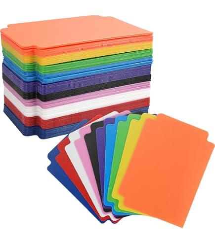 GIDWRIY 100 pezzi separatori di carte 9,5 x 7 cm, 10 colori separatori di carte di plastica, separatore di carte riutilizzabile,Card Divider,Divisori