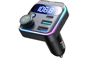 JOYROOM 48W Bluetooth Auto,【Bassi & Stereo Hi-Fi】 Trasmettitore Bluetooth per Auto,【30W PD & 18W QC 3.0】 Adattatore Bluetooth 5.3 Auto, Vivavoce Trasmettitore FM Bluetooth Auto, Bluetooth & Disco U