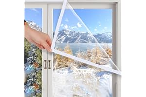 JIAJUTUI001 Film isolant pour Fenêtre,Kit isolant pour Porte et Fenêtre Film Solaire Anti Froid pour Fenêtre Comprend un Ruban Adhésif pour une Installation Facile (W*H:70x130cm/28x51in)