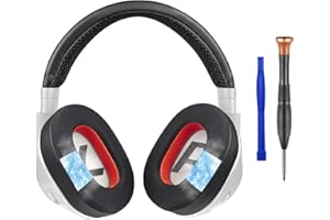 SOULWIT Chłodzące żelowe poduszki nauszne + skórzany pałąk na głowę, zestaw zamienny do Plantronics BackBeat Pro 2, Voyager 8200 UC słuchawek, część zamienna do naprawy