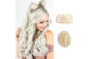 SJZDYLXY 2PCS Space Bun Claw Clip in Donut Chignon Cat Ears DIY Hair Buns Updo Hairpieces Hair Extensions Wig Accessory for Women Girls (#60)