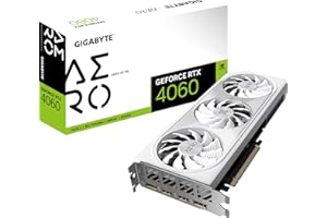 Gigabyte NVIDIA GeForce RTX 4060 AERO OC Carte graphique - 8GB GDDR6, 128-bit, PCI-E 4.0, 2550MHz Core Clock, 2x DP 1.4, 2x HDMI 2.1a, NVIDIA DLSS 3 - GV-N4060AERO OC-8GD