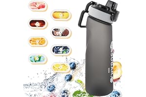 Isslance Air Borraccia con Up Originale Pods 8 Gusti cialde aromatiche, 700ML Air Bottiglia Tritan Up Senza BPA, Air Starter Set Up Borracce 0 Tazza di zucchero (Black)