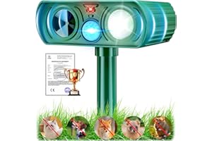 100% Effective Cat Repellent for Garden LEDSUUEI-【7.0 Performance Upgraded 2025】Cat Repellent for Gardens UK Solar Animal Cat Deterrent Ultrasonic IPX65 Waterproof Fox Deterrents with LED Flash Light