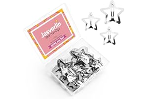 JASVERLIN 50 pinzas de pelo de estrella plateada, 30 piezas de 1.2 pulgadas y 20 pasadores de metal de 1.6 pulgadas, bonitos accesorios para el cabello Kawaii Y2K de los años 2000, para mujeres, niñas