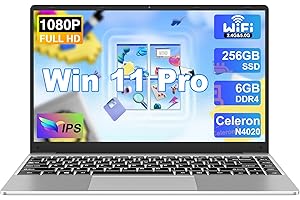 NOTODD Ordenador Portátil Win 11 con 5G WiFi, Portátil 14 Pulgadas 6GB RAM 256GB SSD Expansión SSD 1TB, Bluetooth 4.2 3.0 Transmisión Puerto 1920*1080 FHD Portatiles Buenos & Mini Puerto Multimedia-Plata