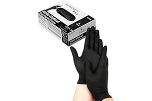 Merrimen Nitrile Disposable Gloves - Powder & Latex Free, Medical Grade with Durable Synthetic Rubber, Single Use Protective Gloves for Healthcare, Food Handling & Cleaning - Large (Pack of 100)
