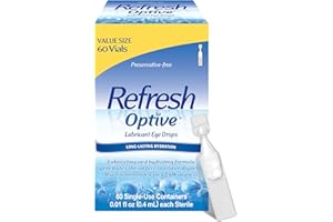 Refresh Optive Lubricant Eye Drops Single Use Vials, 60 EA