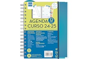 Finocam - Agenda Docente Magistral Personalizable 2024 2025 Semana Vista Horizontal Septiembre 2024 - Agosto 2025 (12 meses) Azul Español