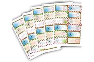 STICKER STOCKER 72 North Pole Santa Stamp Labels, Christmas Stamp 60mm x 24mm