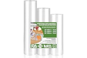 KOOSREEL Rouleau Sous Vide Alimentaire, 3 Packs 28/25/20 x 300cm Sac Sous Vide, Convient à Tous Machine Sous Vide, Sachet Sous Vide Alimentaire Sans BPA