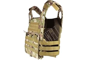 QHIU Plaque Gilet Tactique Camouflage Militaire Gilet Assaut Combat Protection Molle Veste pour Airsoft Paintball CS Sports de Plein air